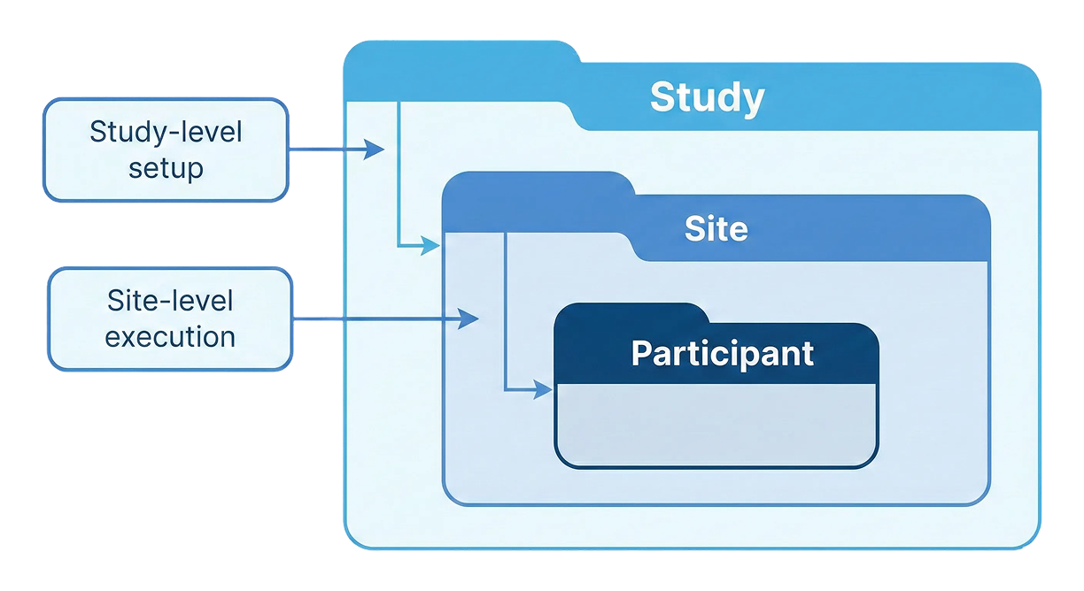 Revised hierarchy of Study, Site, and Participant
